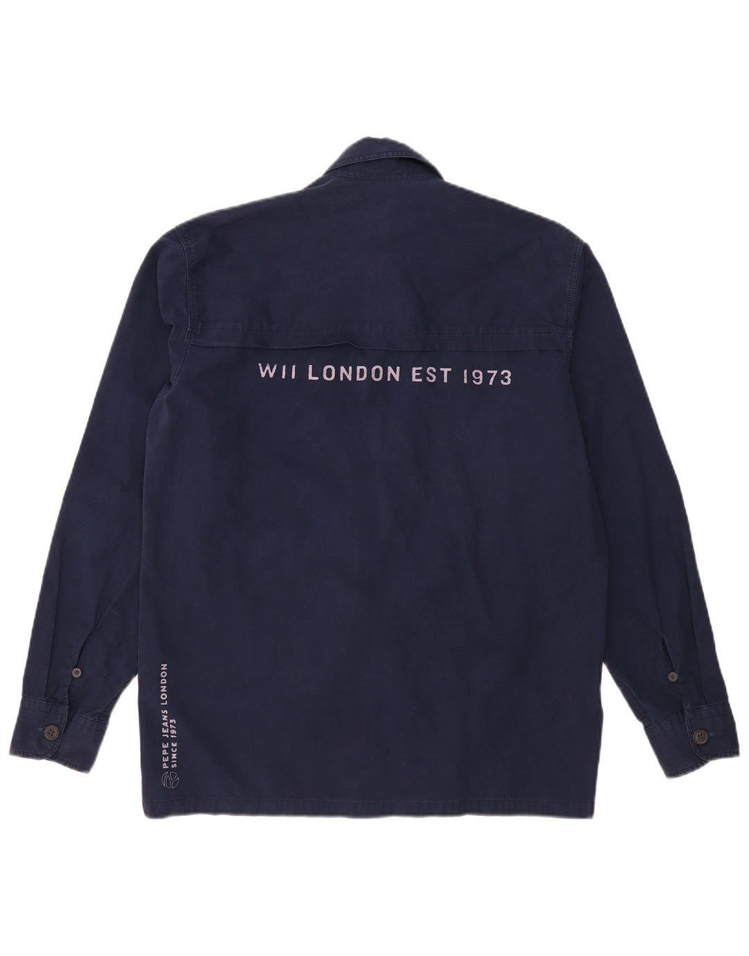 PEPE JEANS Herre grafisk skjorte lille marineblå bomuld