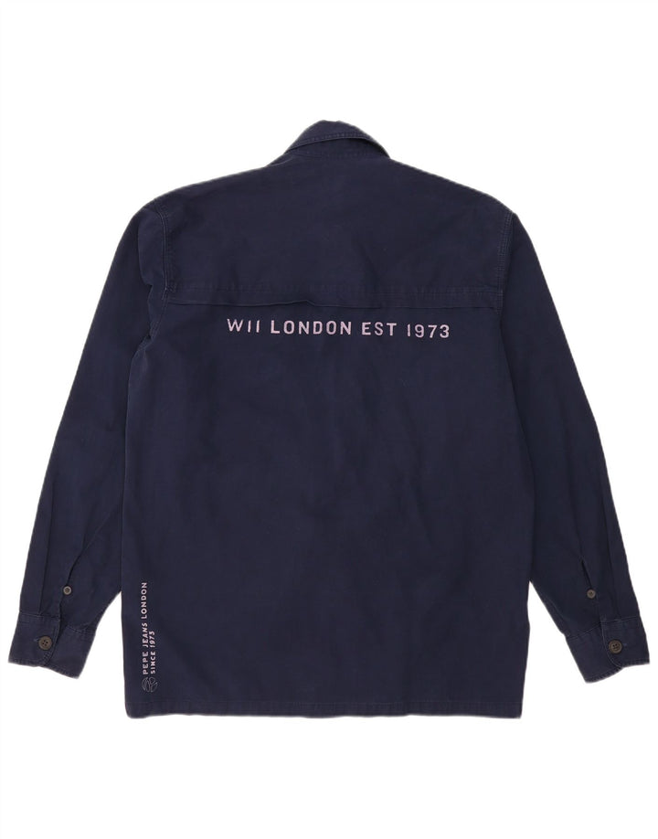 PEPE JEANS Herre grafisk skjorte lille marineblå bomuld