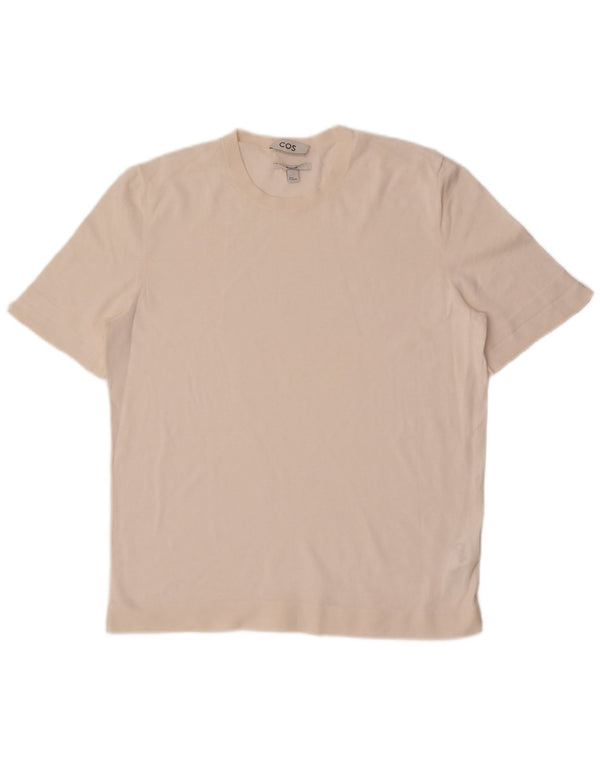 Cos Regular T-Shirt Top UK 14 Medium Hvid Bomuld