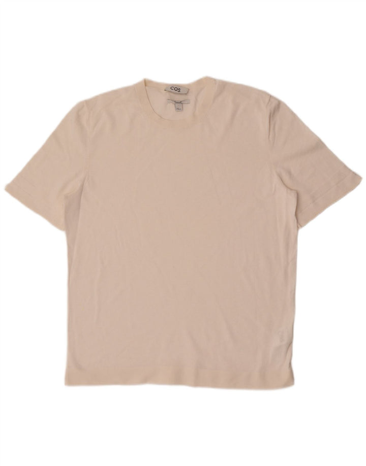 Cos Regular T-Shirt Top UK 14 Medium Hvid Bomuld