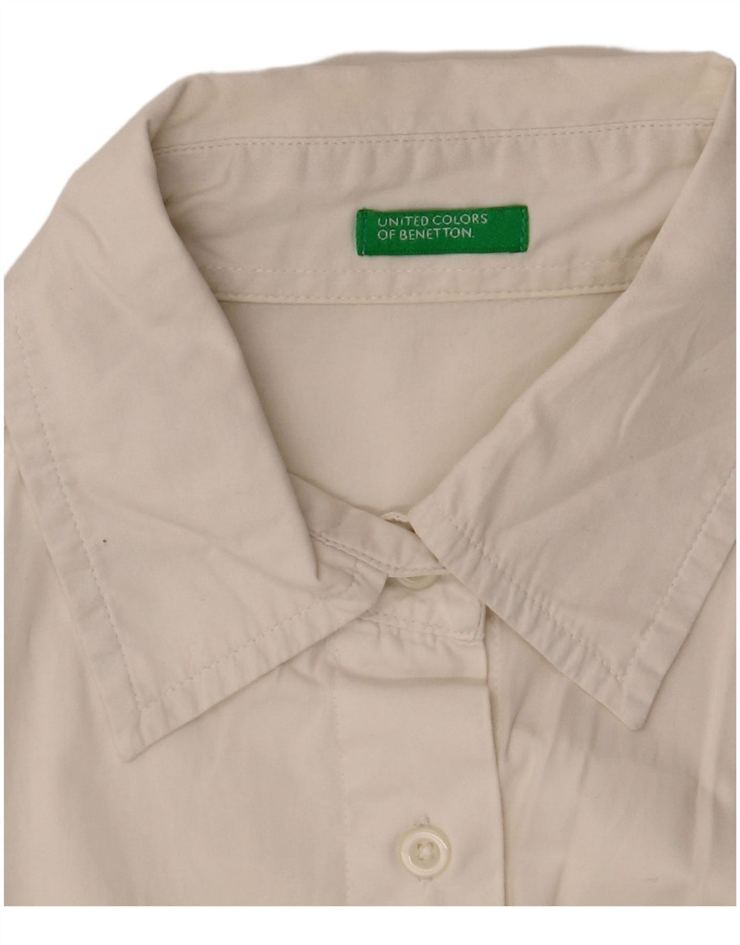 Benetton kortærmet skjorte til kvinder UK 10 Small White