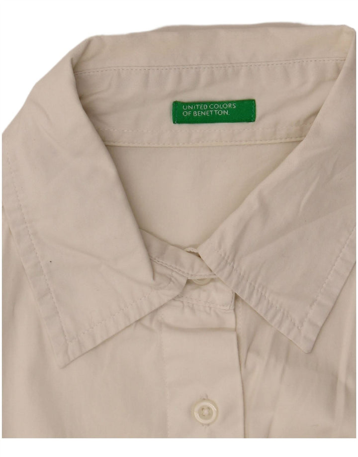 Benetton kortærmet skjorte til kvinder UK 10 Small White