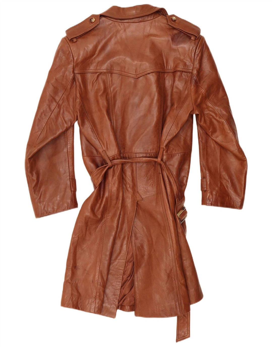 Vintage Herre Dobbeltradet Militærfrakke UK 36 Lille Brun