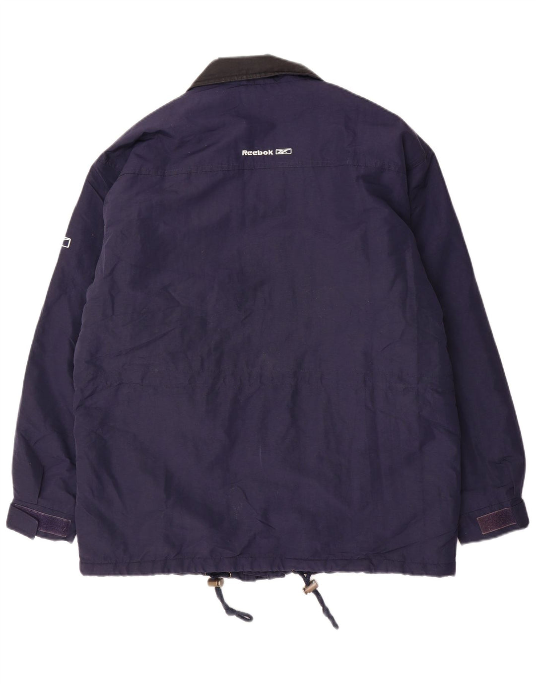 REEBOK Herre Loose Fit Windbreaker Jacket UK 36 Small Navy Blue Nylon