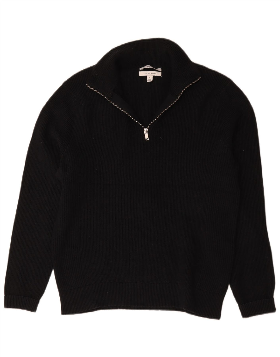Marks & Spencer Herre sweater med lynlåshals mellem marineblå bomuld