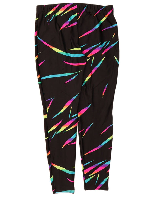 Rodeo Womens Leggings UK 14 Stor sortstribet nylon