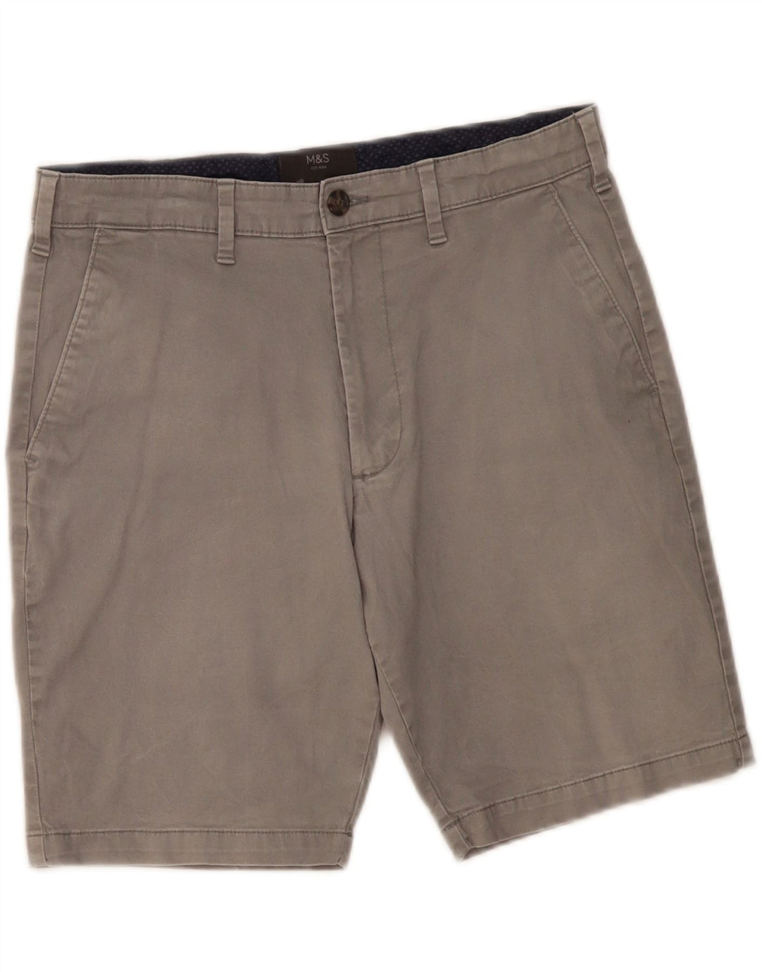 MARKS & SPENCER Chino-shorts til mænd W32 mellemgrå bomuld
