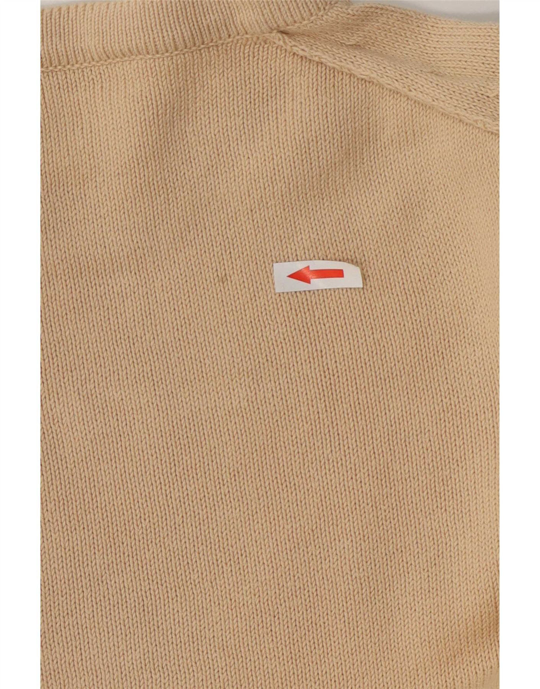 Calvin Klein Dame Regular Fit Crew Neck Jumper Sweater UK 12 Medium Beige