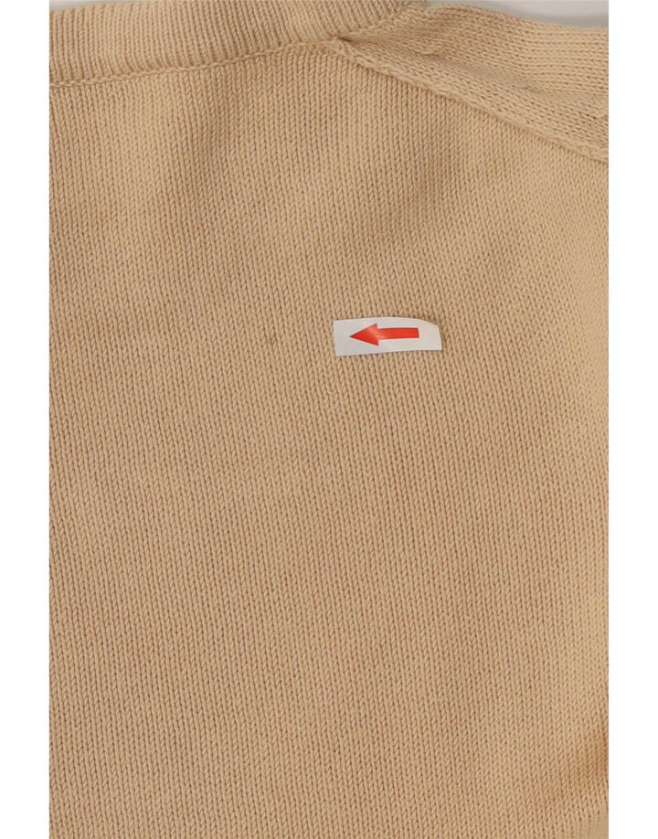 Calvin Klein Dame Regular Fit Crew Neck Jumper Sweater UK 12 Medium Beige