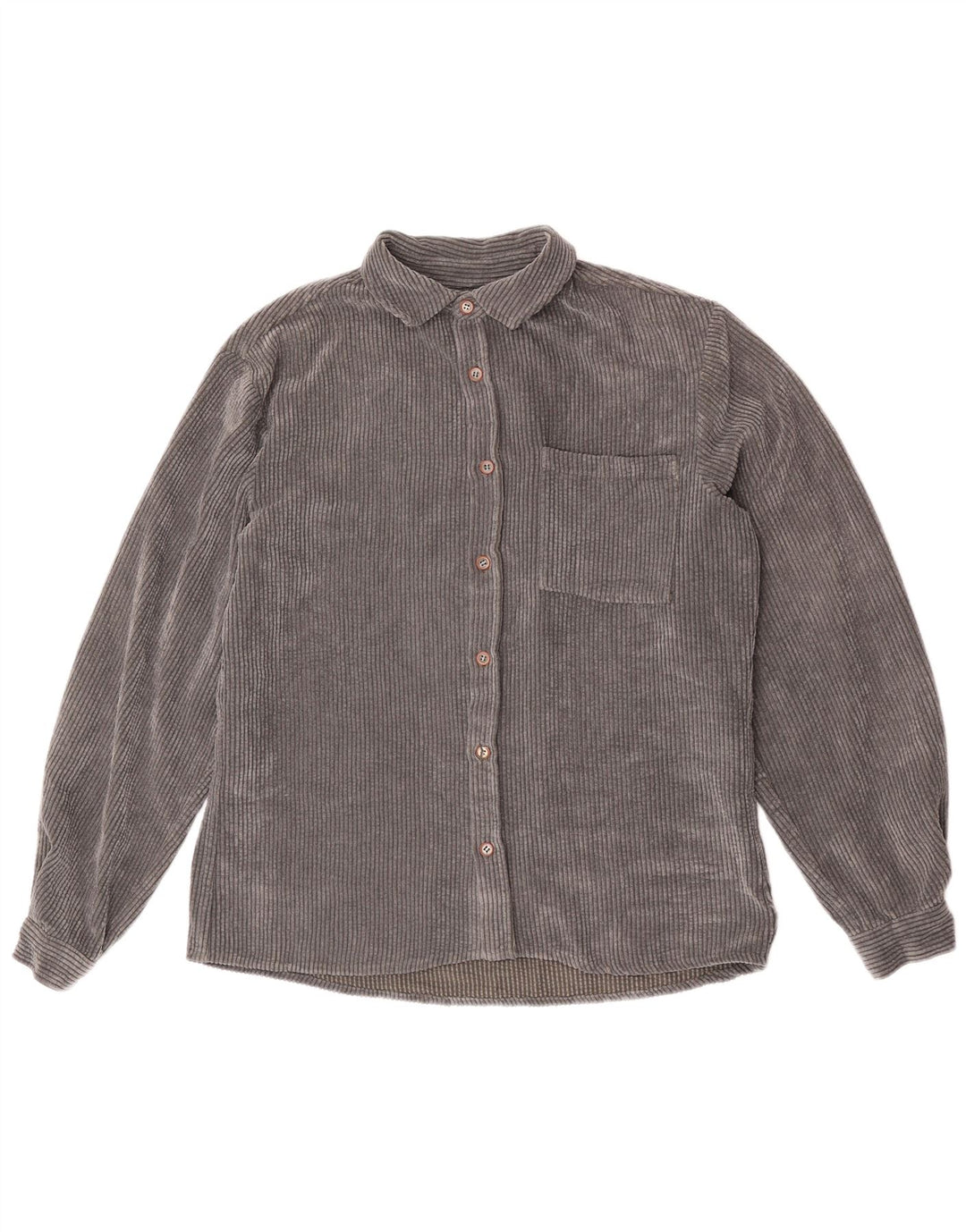 ZARA Herre Corduroy Relaxed Fit skjorte mellemgrå