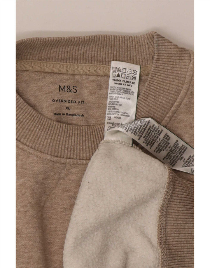 Marks & Spencer Herre Oversized Sweatshirt Jumper XL Grå Flecked Bomuld
