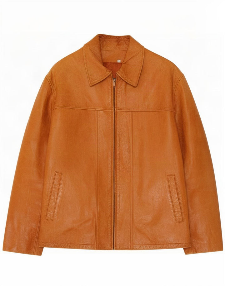 Vintage herre læderjakke IT 52 XL Brun