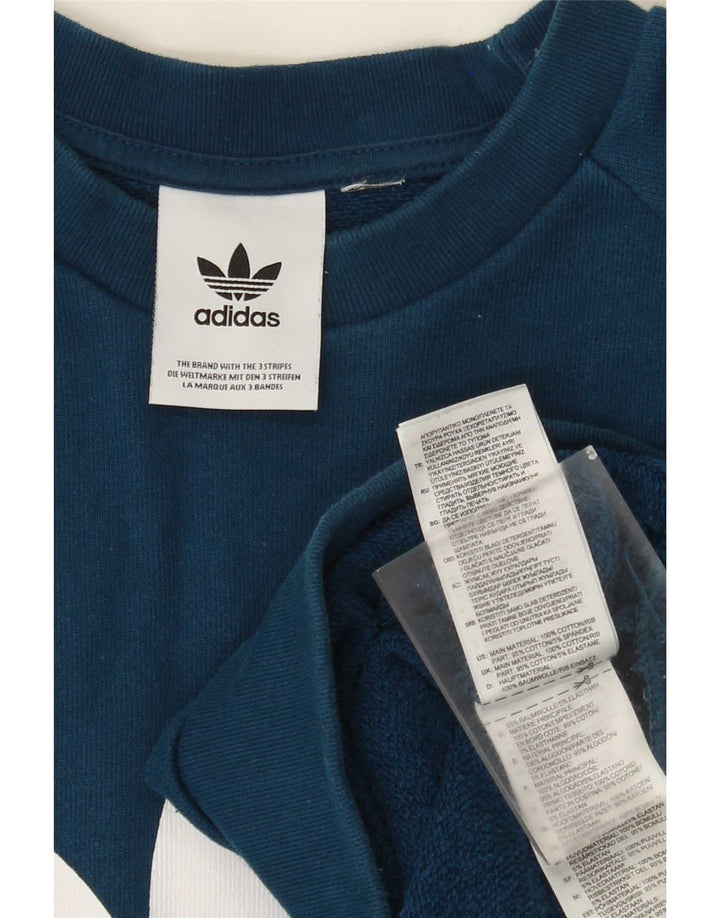 Adidas grafisk sweatshirt til mænd mellemblå bomuld