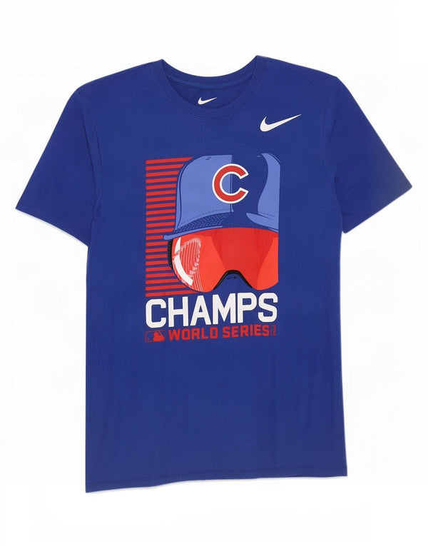 Nike Herre Chicago Cubs grafisk T-shirt top mellemblå bomuld