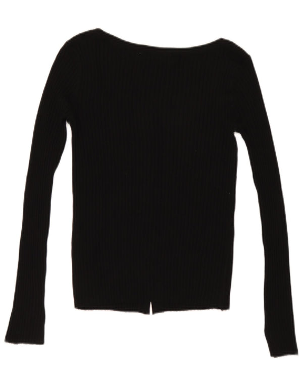 Zara Dame Cardigan Sweater UK 8 Small Black Acryl