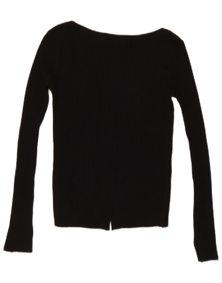 Zara Dame Cardigan Sweater UK 8 Small Black Acryl
