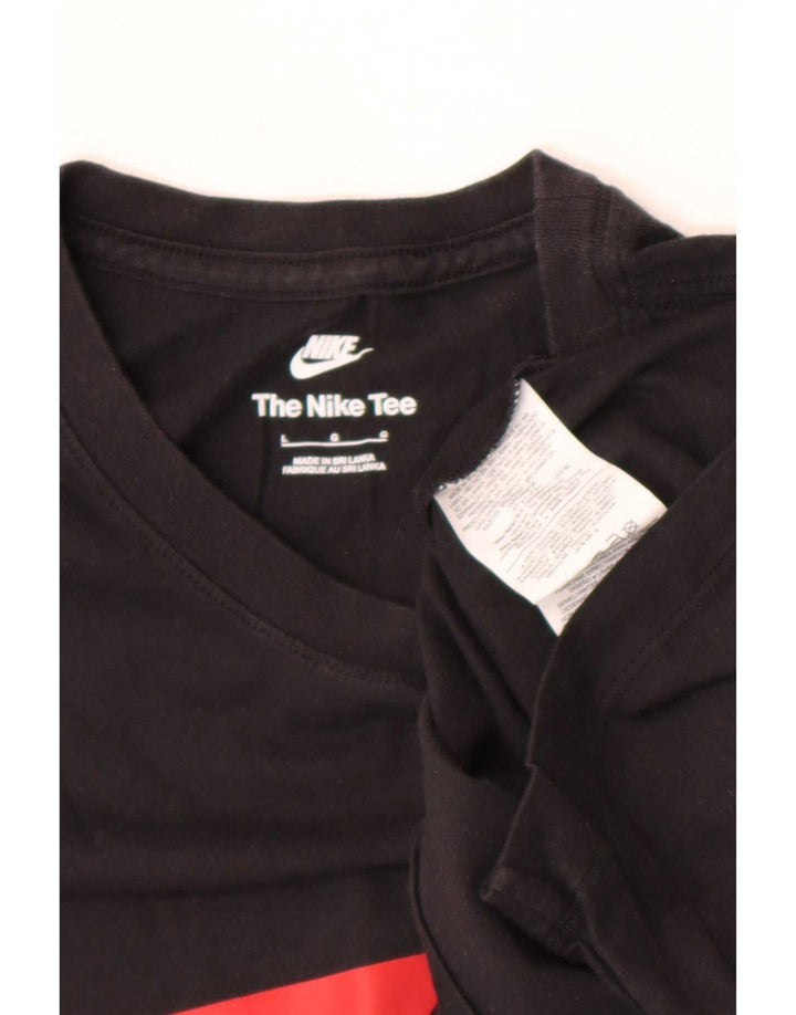 Nike grafisk T-shirt top til mænd, stor sort bomuld