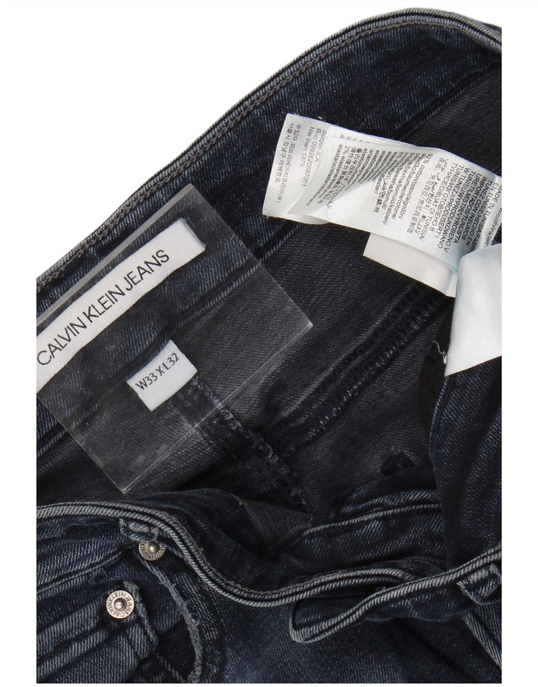 CALVIN KLEIN Slim Jeans til mænd W33 L32 Marineblå Bomuld