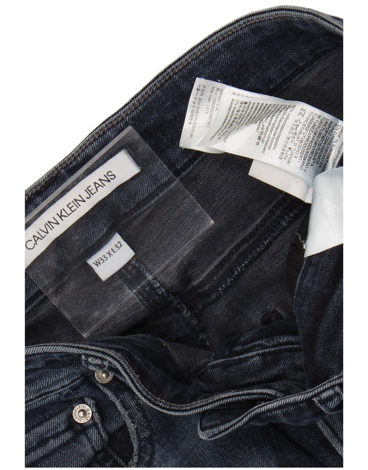 CALVIN KLEIN Slim Jeans til mænd W33 L32 Marineblå Bomuld
