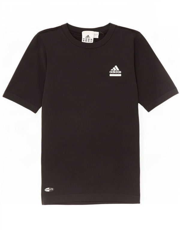 Adidas Dame Climalite T-Shirt Top UK 12 Medium Sort Polyamid