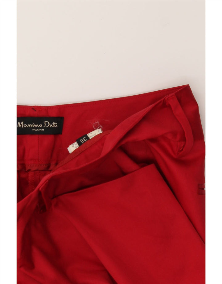 MASSIMO DUTTI Womens Bootcut Casual Trousers W36 L34 Red Cotton Vintage Massimo Dutti and Second-Hand Massimo Dutti from Messina Hembry 