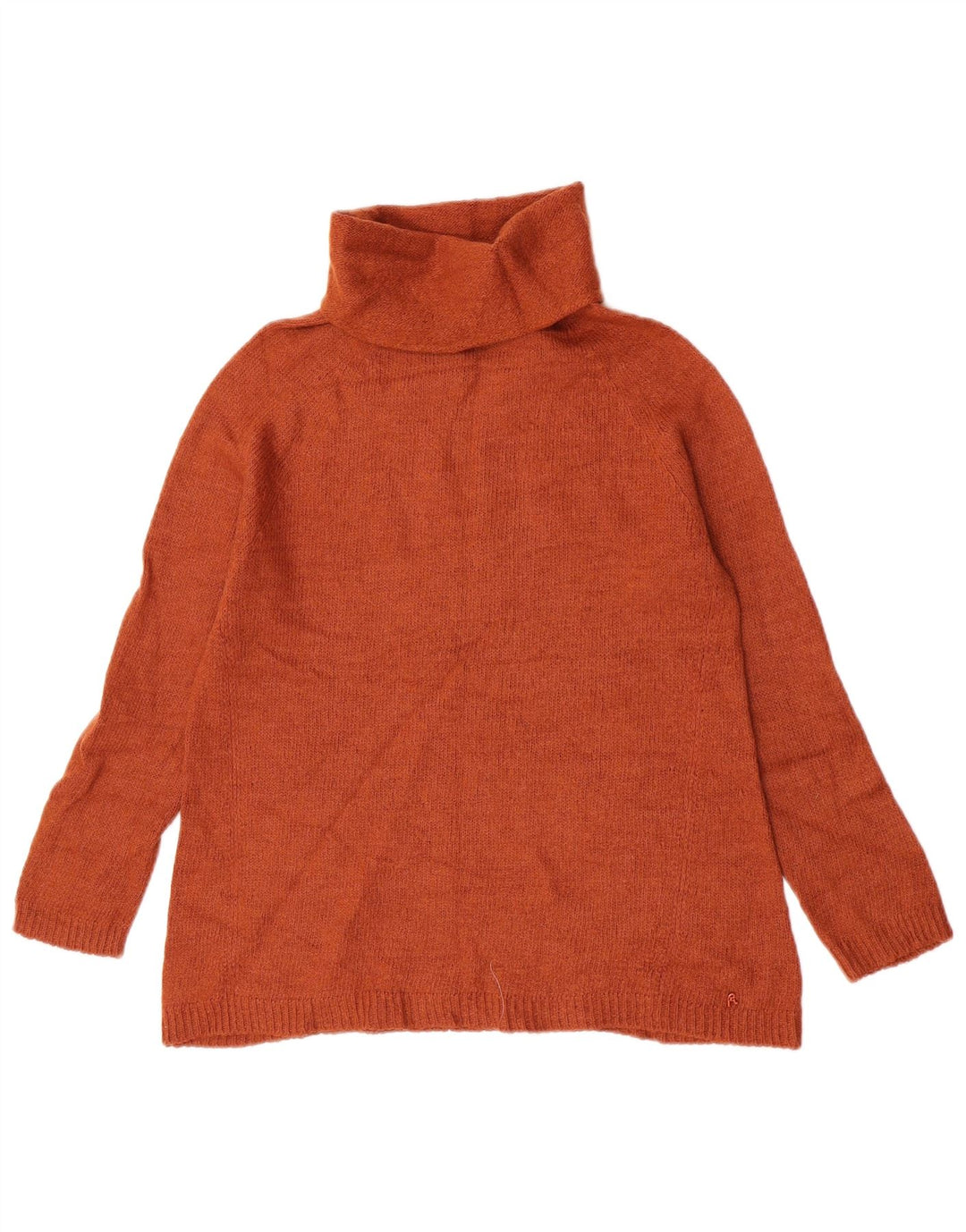 Replay Dame Roll Neck Jumper Sweater UK 14 Medium Brun Akryl