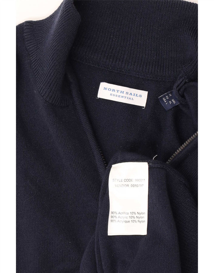 North Sails Herre Zip Neck Jumper Sweater XL Navy Blue Akryl