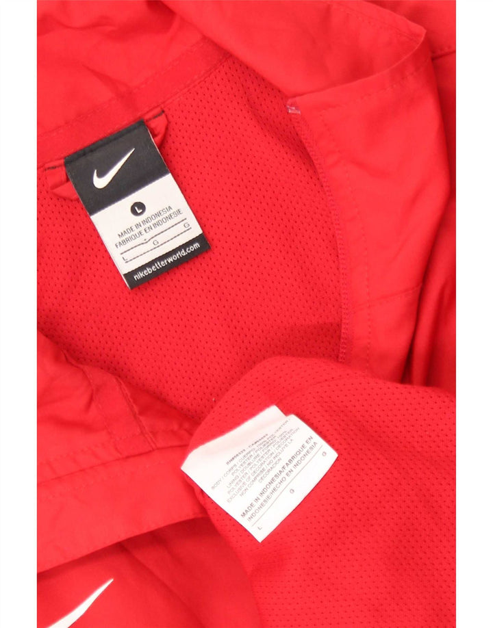 Nike træningsdragt til mænd, topjakke, stor rød farveblok polyester