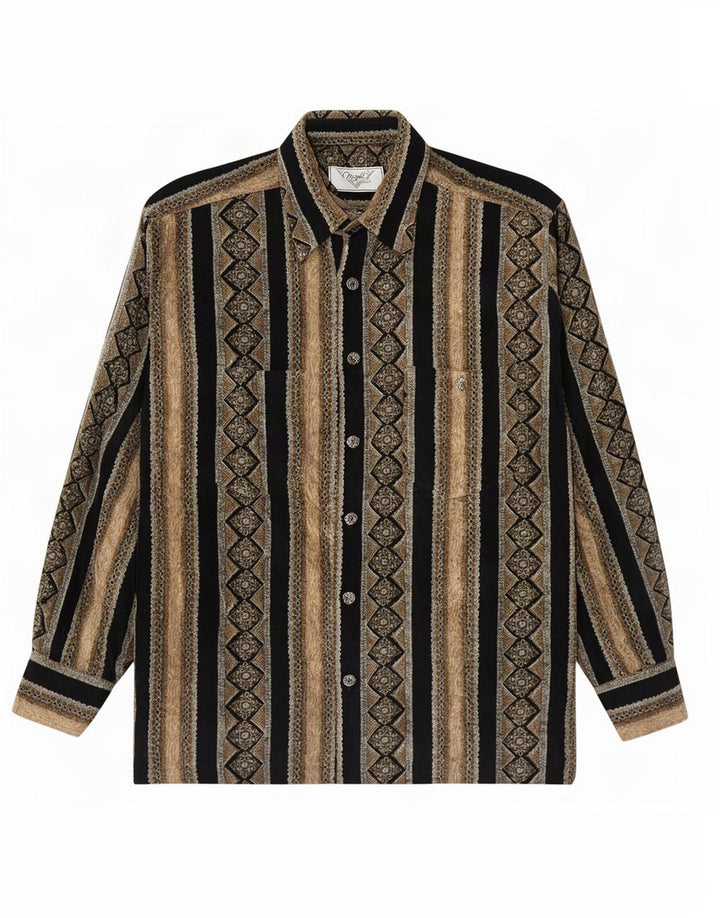 Vintage herreskjorte stor brun stribet
