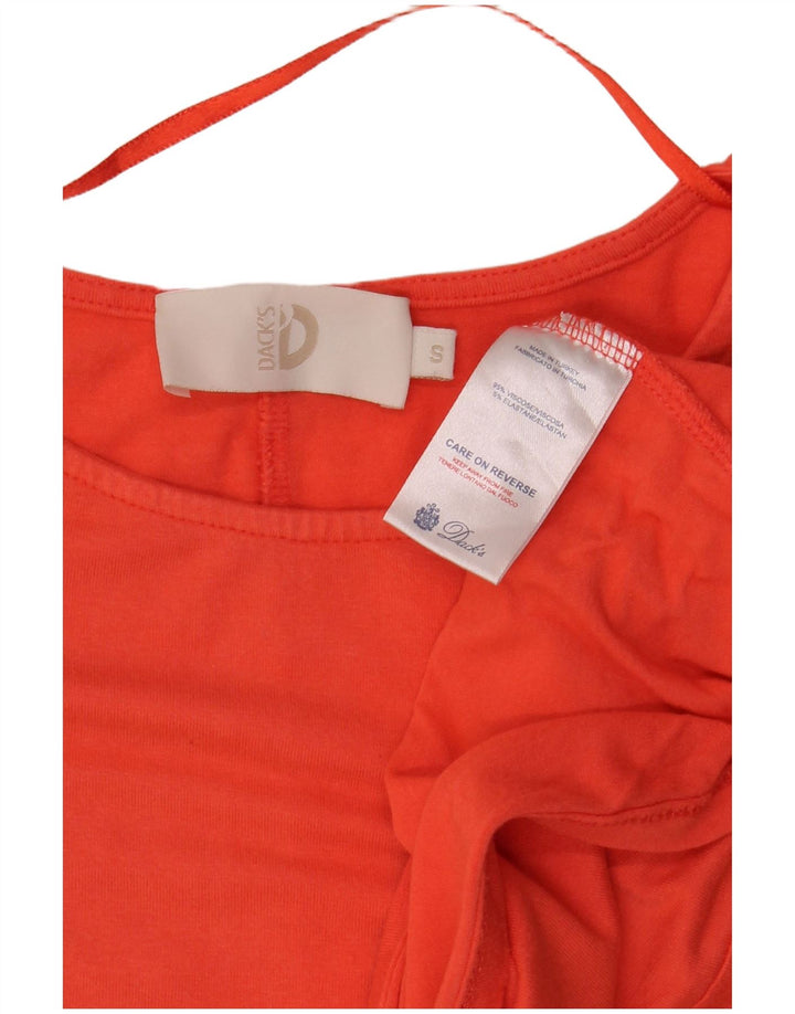 Dacks oversize top til kvinder 3/4 ærmer UK 10 Small Orange Viscose