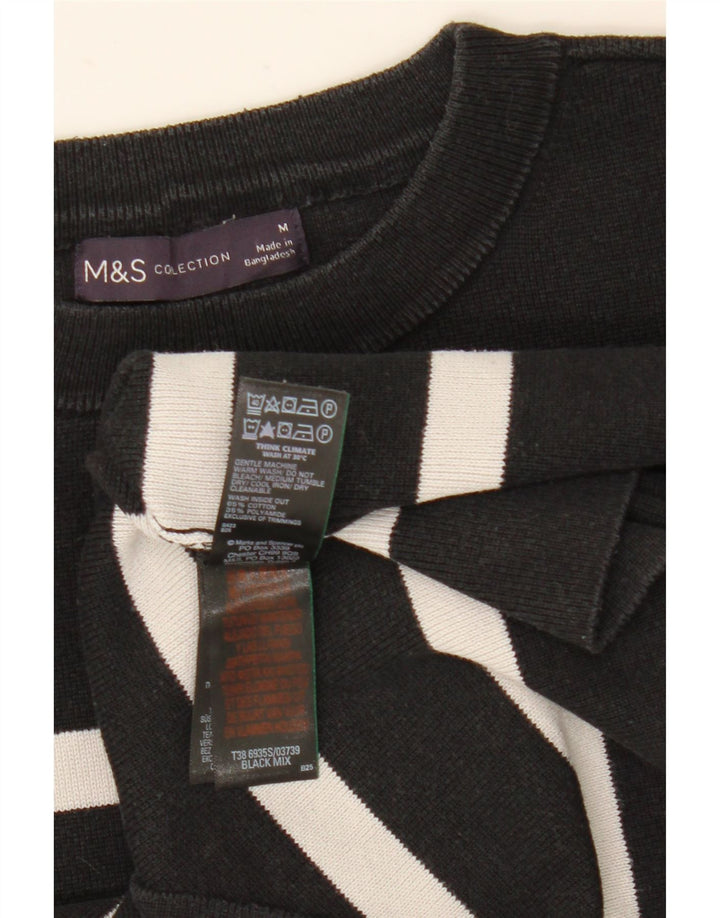Marks & Spencer Dame sweater med rund hals DK 12 Mellem sort stribet