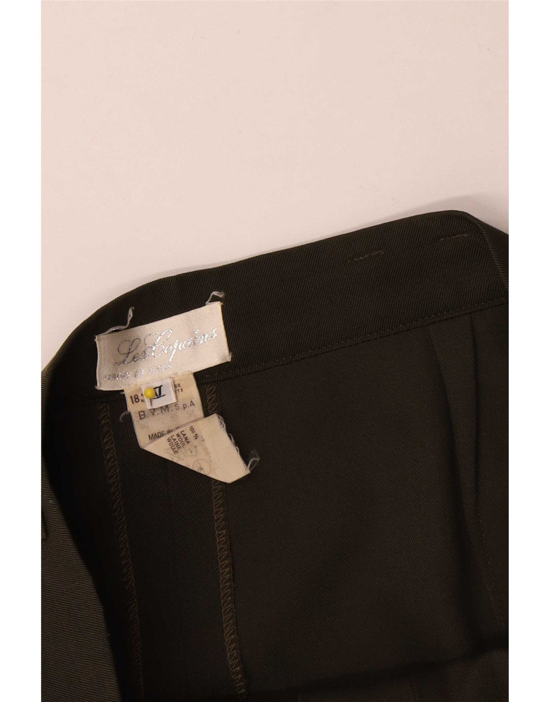 Les Copains Dame Pencil Skirt Medium W32 Grøn uld