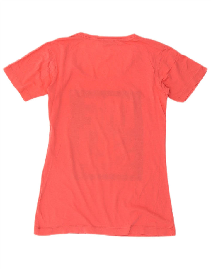 Diesel Dame Grafisk T-Shirt Top UK 12 Medium Orange