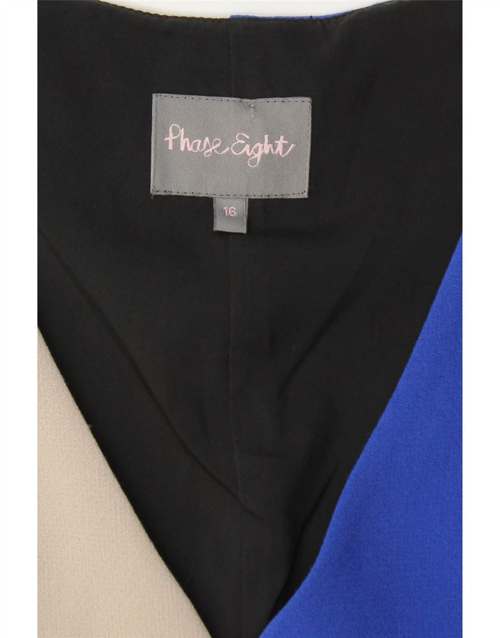 FASE otte Dameskedekjole UK 16 Stor flerfarvet farveblok