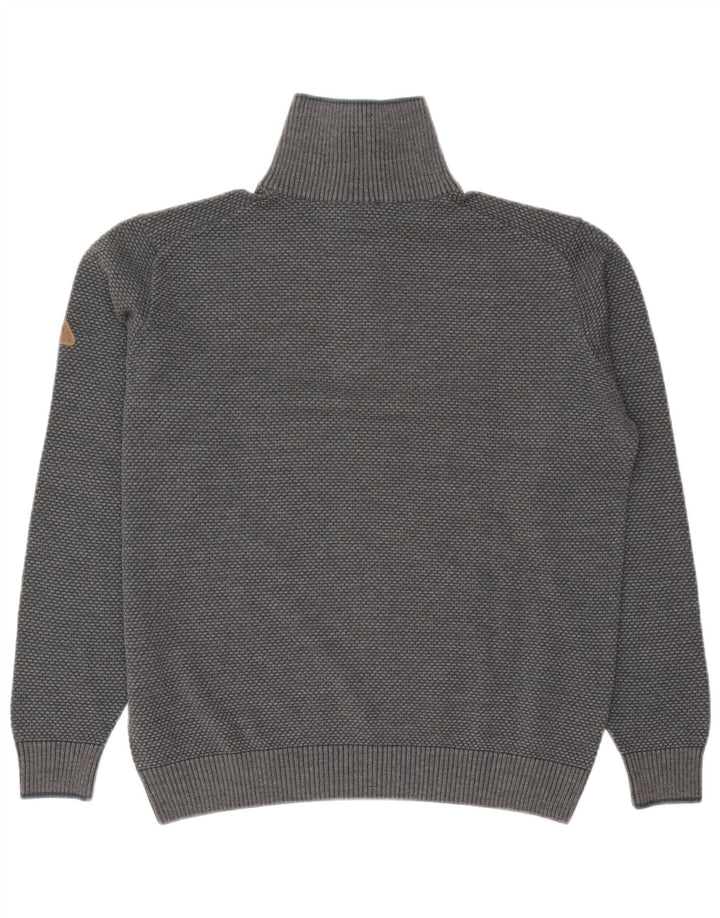 Navigare Herre Zip Neck trøje Sweater Large Grå Uld
