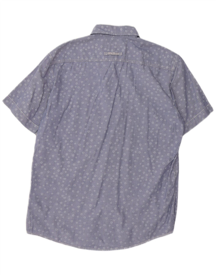Camel Active Kortærmet Herreskjorte Medium Blue Floral Bomuld