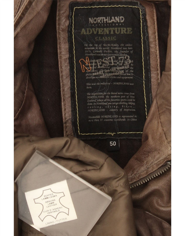 North Land Herre Læderjakke IT 50 Stor Brun Læder
