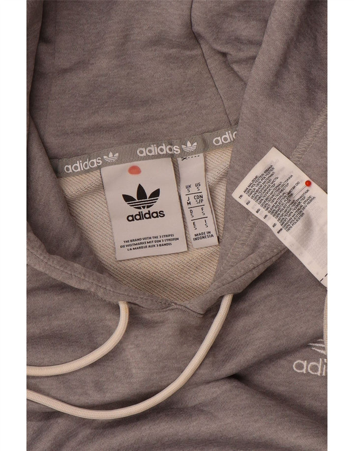 Adidas hættetrøje til mænd, lille grå polyester