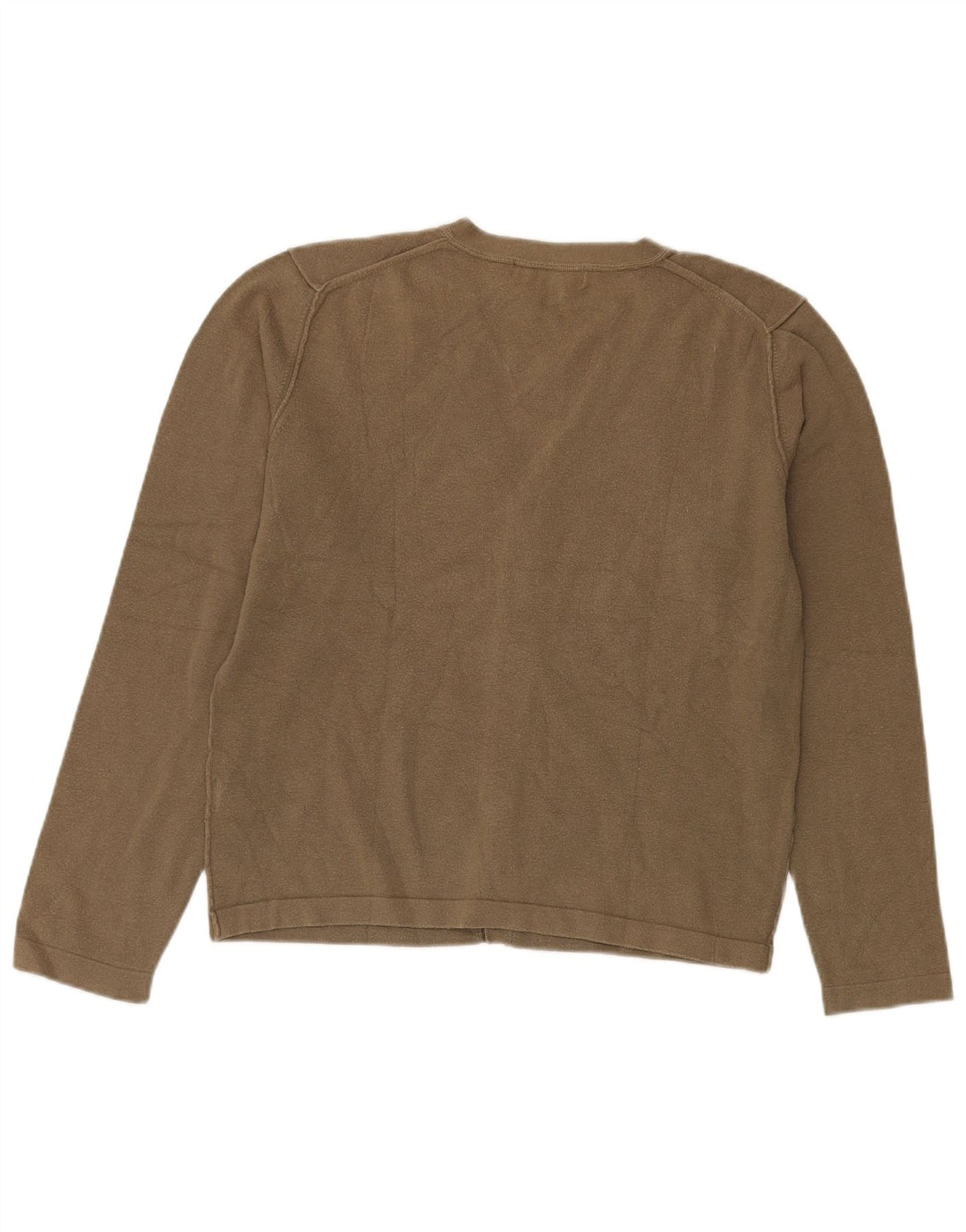 Zara Herre Cardigan Sweater Stor Khaki Bomuld
