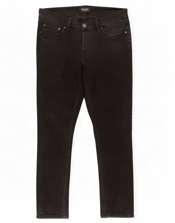Jack & Jones Mens GLENN Slim Jeans W34 L30 Black Cotton