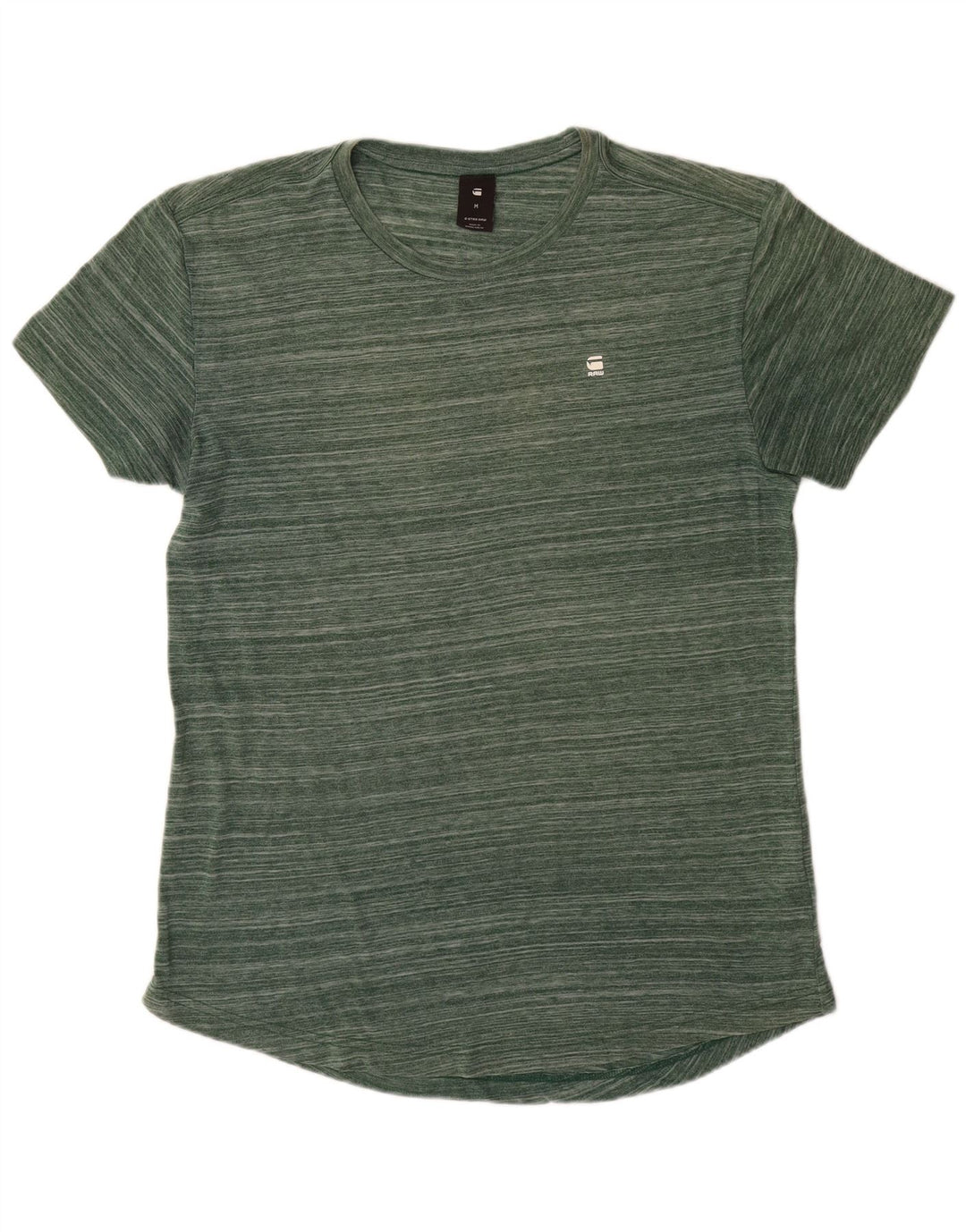 G-STAR Herre T-Shirt Top Medium Grøn Stribet Polyester