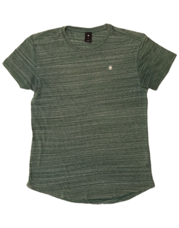G-STAR Herre T-Shirt Top Medium Grøn Stribet Polyester