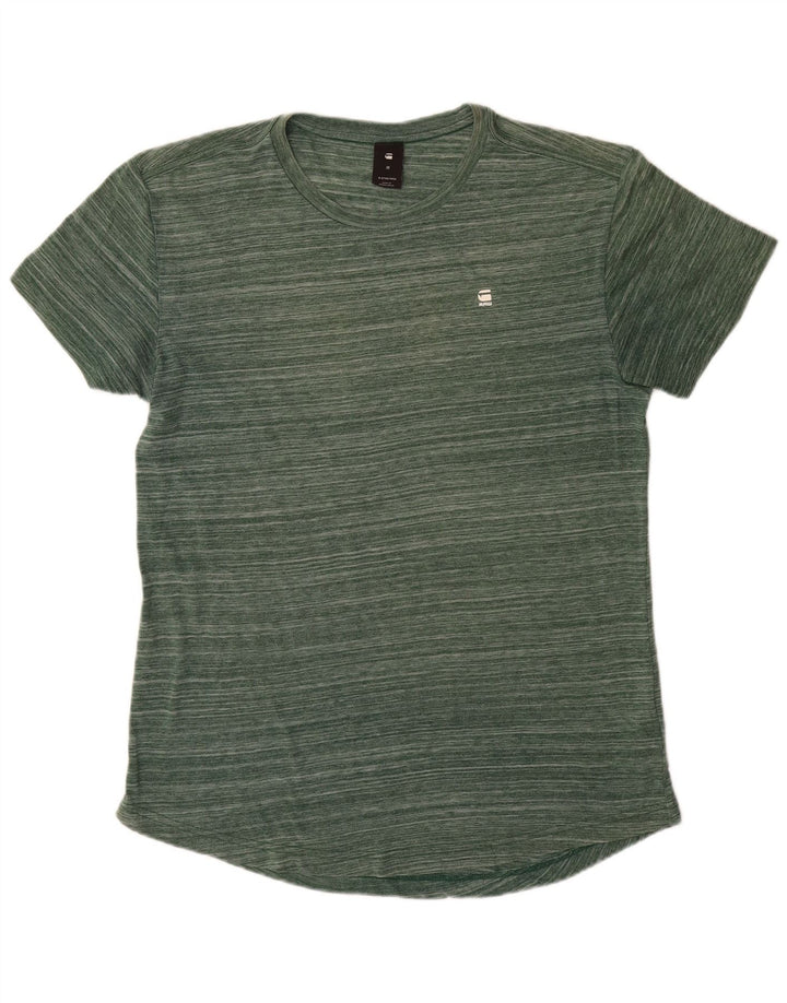 G-STAR Herre T-Shirt Top Medium Grøn Stribet Polyester