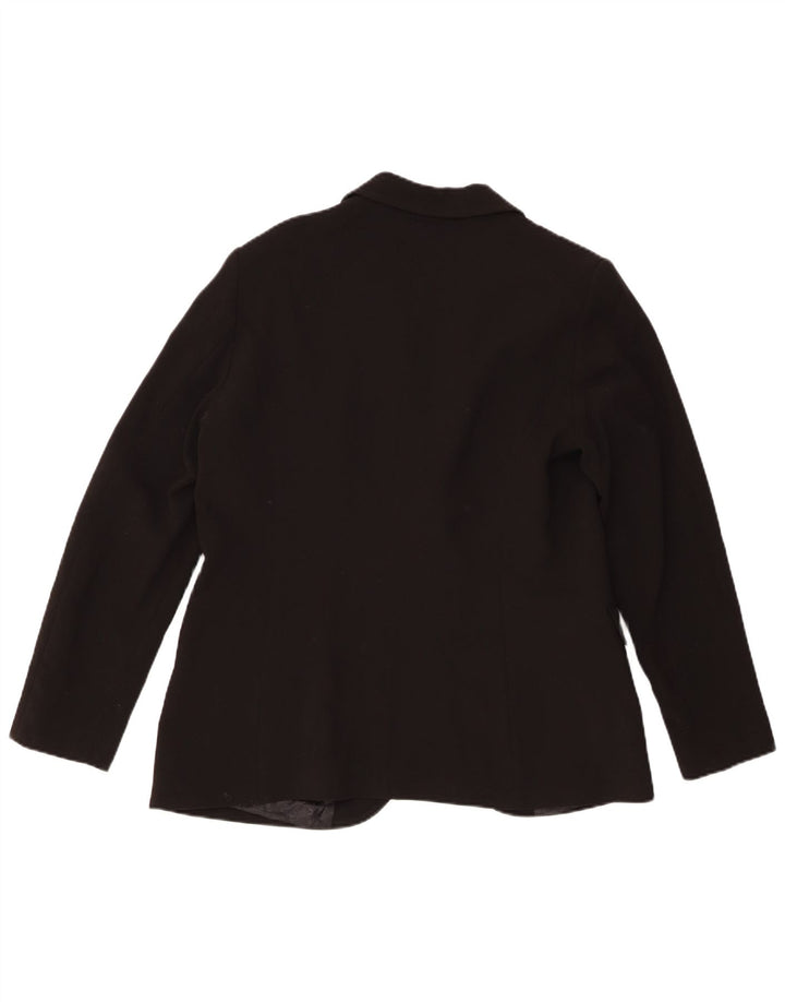 Benetton Dame 1 Knap Blazer Jacket UK 16 Stor Sort Polyester