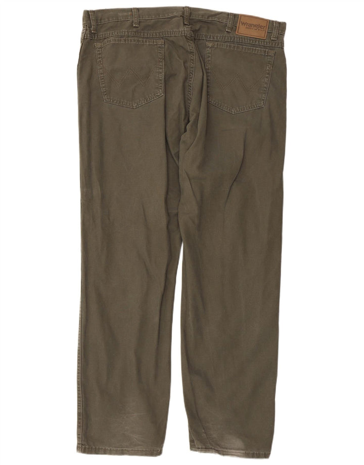 WRANGLER Straight Casual Bukser til mænd W40 L30 Khaki Bomuld