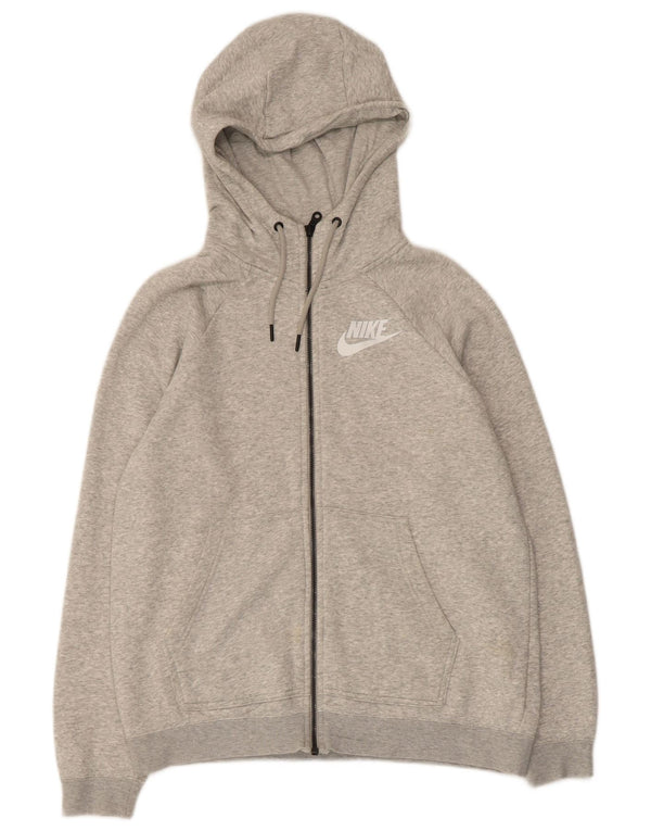 Nike hættetrøje med lynlås til kvinder UK 14 mellemgrå bomuld