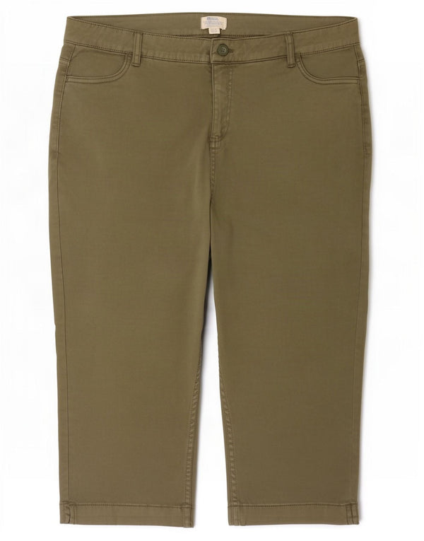 Mountain Warehouse Dame Capri Bukser UK 18 XL W36 L20 Khaki Bomuld