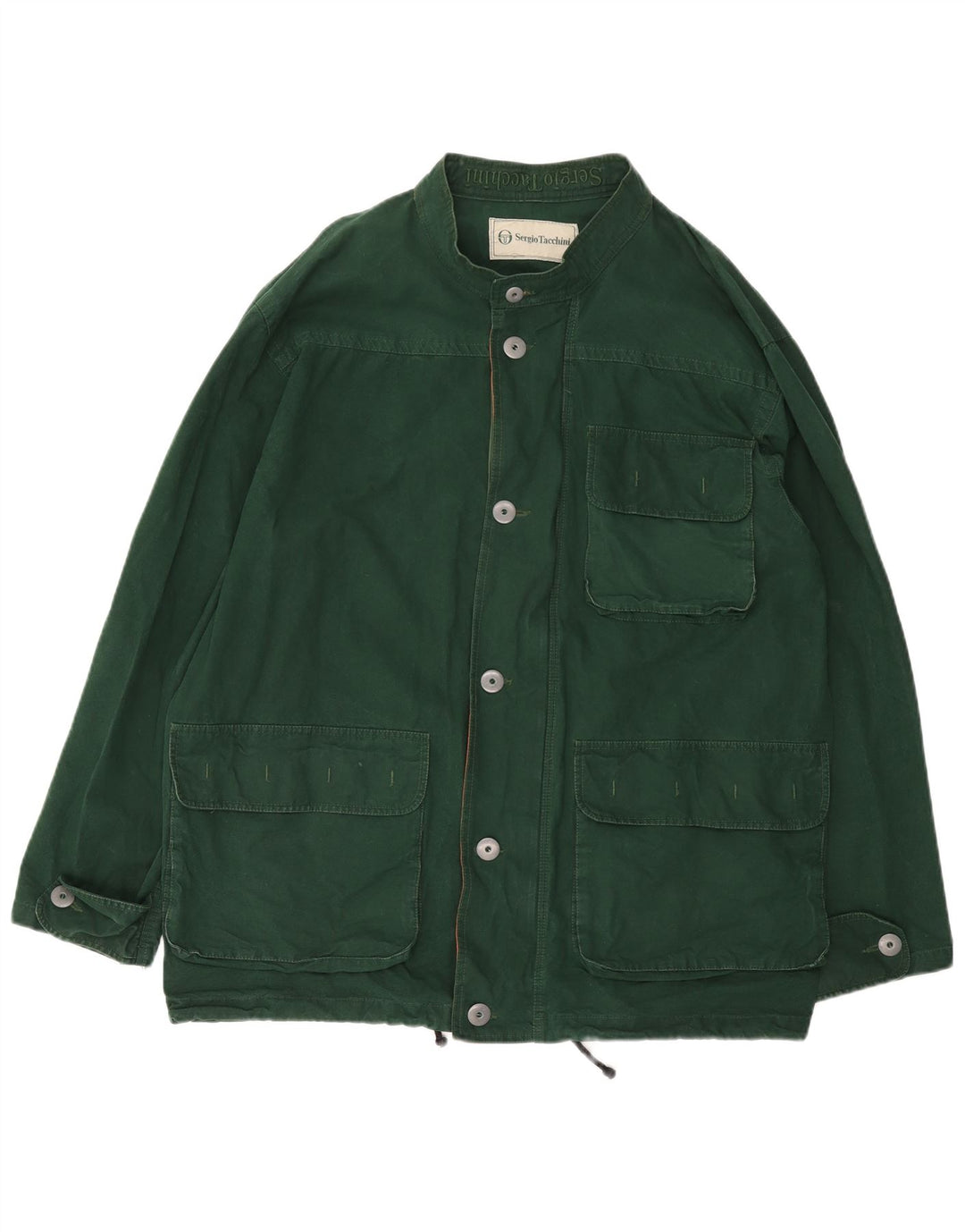 SERGIO TACCHINI Herre Utility Jacket UK 42 XL Grøn Bomuld