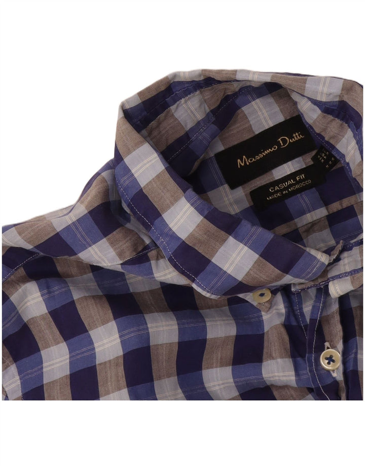 Massimo Dutti Herre Casual Fit skjorte Medium Blue Gingham