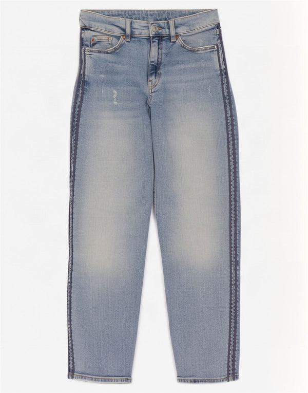 Marks & Spencer Dame Distressed Straight Jeans UK 10 Small W29 L27 Blue